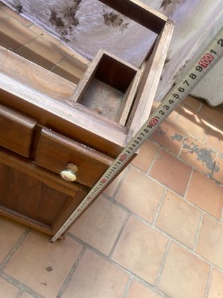 Mueble de lavabo de madera roble oscuro