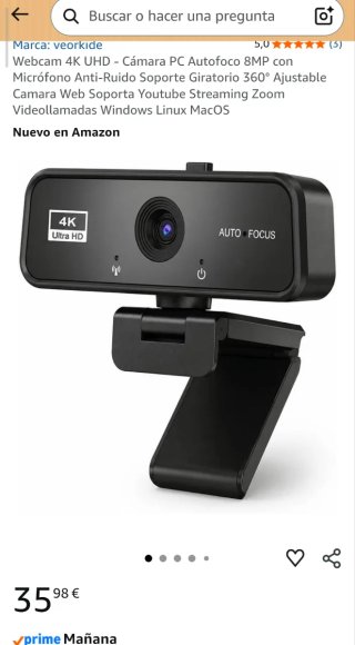 Webcam 4K ultra HD Negra