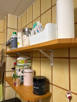 Carrito auxiliar cocina madera con estantes