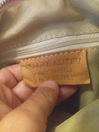 Bolso de ante rosa y marrón