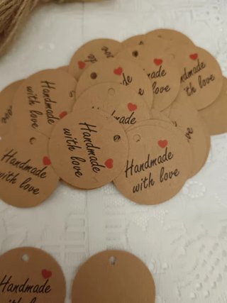 50 Cartellini Rotondi Handmade with love
