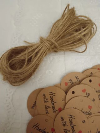 50 Cartellini Rotondi Handmade with love