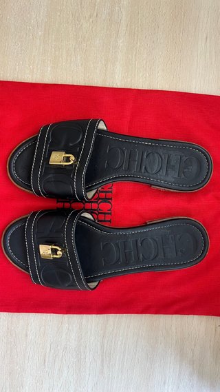 Palas CH Carolina Herrera Talla 37 Negro/Dorado