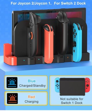 Base de Carregamento Sem Fios para Nintendo Switch