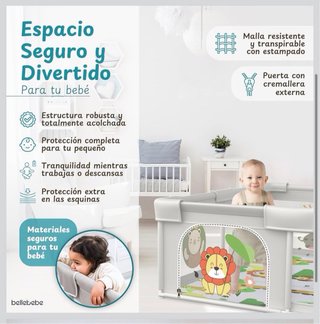 Parque Infantil Bebé 150x150cm de BELLEBEBE