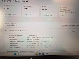 HP 240 G8 Portátil 128GB SSD 4GB RAM