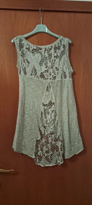 Maglia traforata beige taglia unica