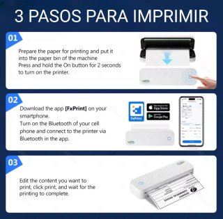 IMPRESORA PORTÁTIL NUEVA TÉRMICA +4 ROLLOS PAPEL