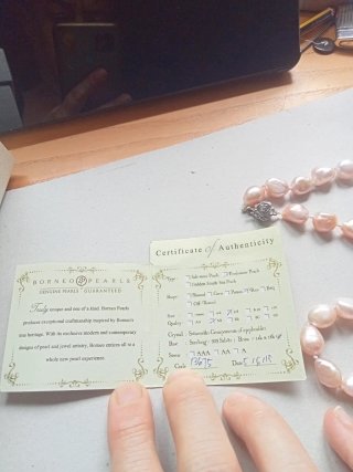 Gargantilla Borneo Pearls Perlas Rosas,
