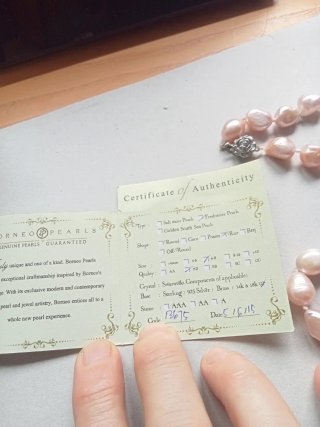 Gargantilla Borneo Pearls Perlas Rosas,