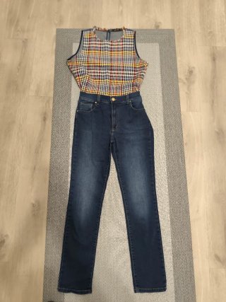 Pantalón tejano elástico azul