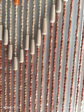Preciosa Cortina de cuentas de madera 90x185 cm