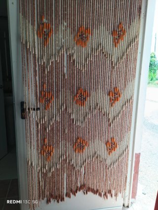 Preciosa Cortina de cuentas de madera 90x185 cm