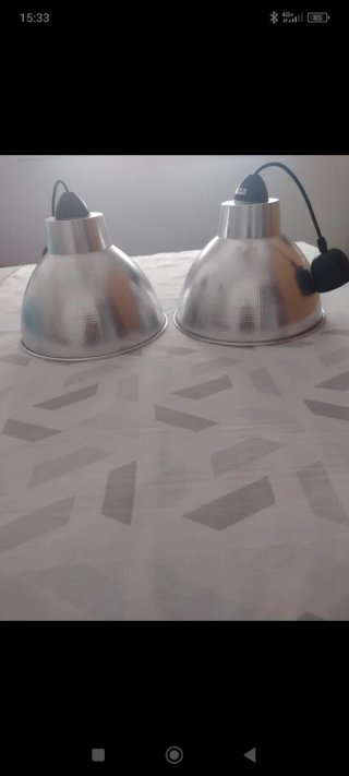 2 Lámparas Metálicas Plateadas