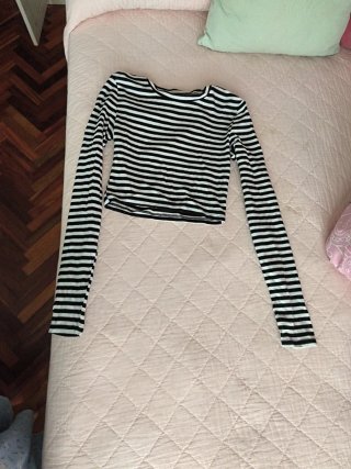 Camiseta Zara Rayas Blanco y Negro
