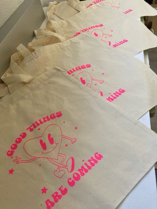 Bolso Tote Artesanal Dibujo Corazón Good Things