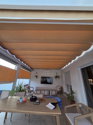 Toldo 6x4 beige/marrón