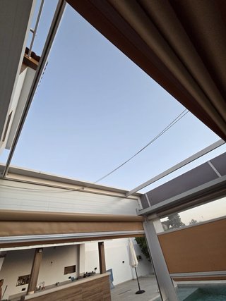 Toldo 6x4 beige/marrón