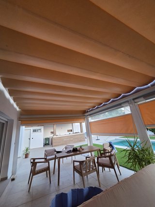 Toldo 6x4 beige/marrón