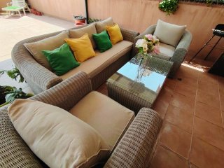 Conjunto Muebles Jardín: Sofá, Mesa y Sillones