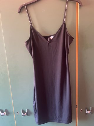 Vestido negro tirantes joya Divided Talla XS