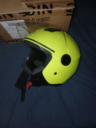 Casco Moto Unix Amarillo Neón