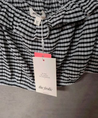 Crop top mujer blanco y negro talla única