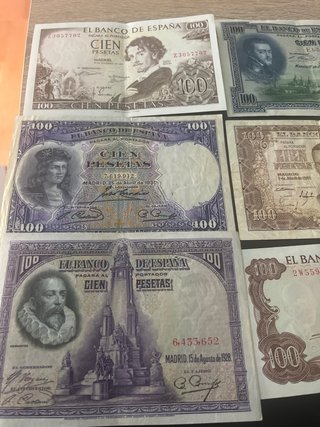 6 Billetes 100 Pesetas diferentes