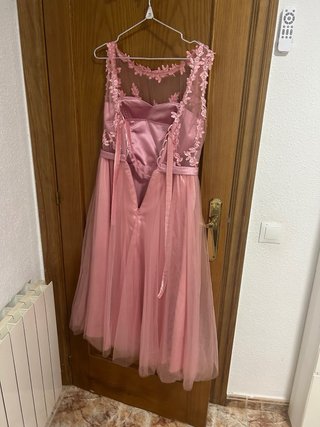 Vestido fiesta rosa talla M