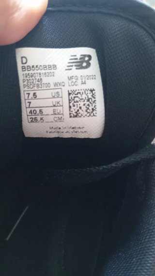 New Balance 550 Pelle Total Black 40.5