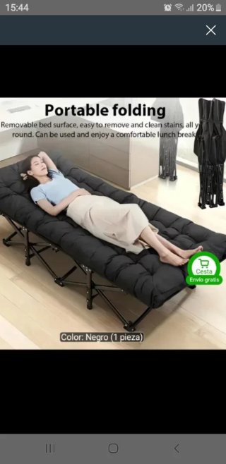 Cama plegable portátil para exteriores y interior