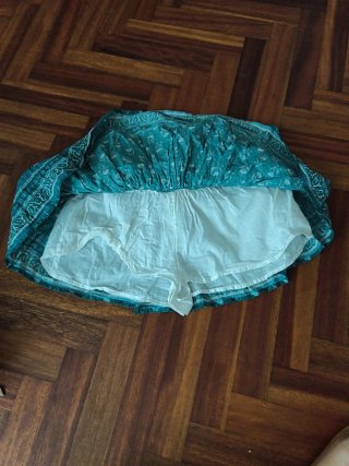 Falda corta verano verde y blanco
