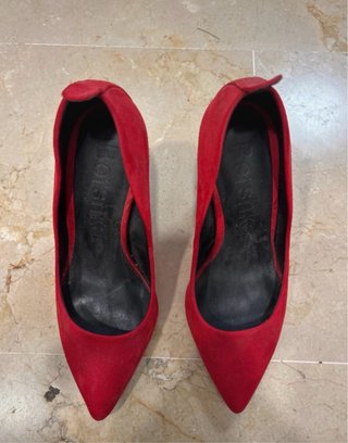 tacones bershka rojo talla 35