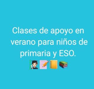 Clases apoyo escolar para verano.