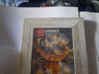 Cornice porta foto a righe dorate