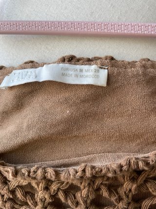 Jersey calado mujer marrón