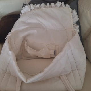 Bolso carrito bebé blanco con volantes