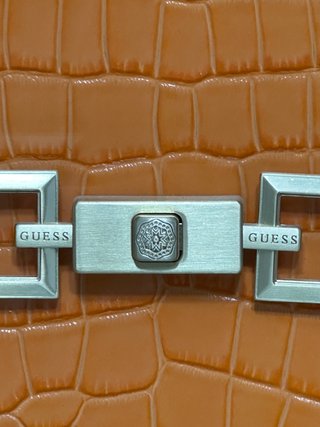 Bolso Guess Luxe Naranja Cocodrilo