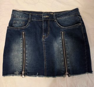 Falda vaquera con cremalleras Talla L