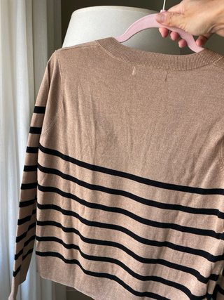 Jersey MANGO Rayas Beige Negro