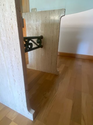 Mesa de comedor de cristal y piedra