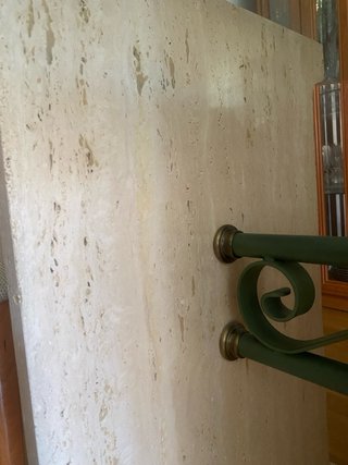 Mesa de comedor de cristal y piedra