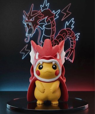 Pikachu 3D con Disfraz de Gyarados
