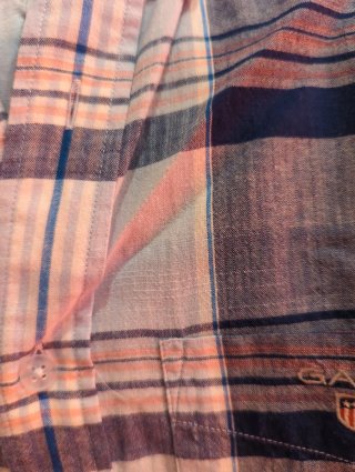 Camisa Gant cuadros azul y rosa