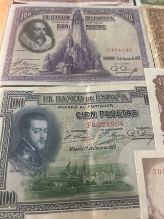 Lote 9 Billetes de pesetas diferentes