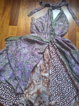 Vestido seda talla única multicolor