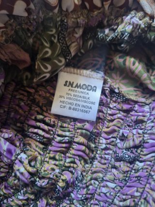 Vestido seda talla única multicolor