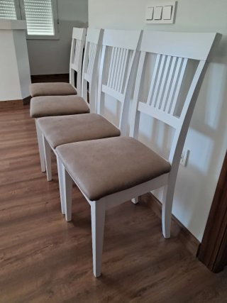 Juego de 4 Sillas Comedor Blancas
