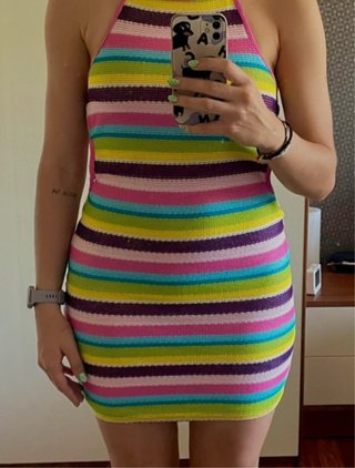 Vestido de tirantes a rayas