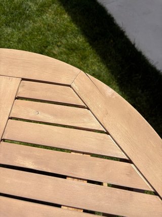 Mesa redonda plegable de madera